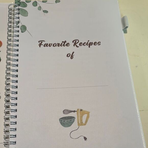 White Recipe Book with Gold Accents - Picture 3 of 4